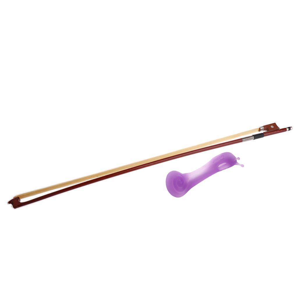Rosewood 1/4 Violin Bow With Bow Practice Holder Fiddle Teaching Aid Correct