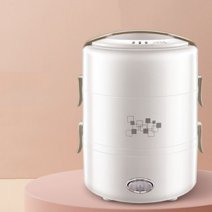 Hộp cơm điện cao cấp 3 ngăn hình trụ- Hàng Chính hãng