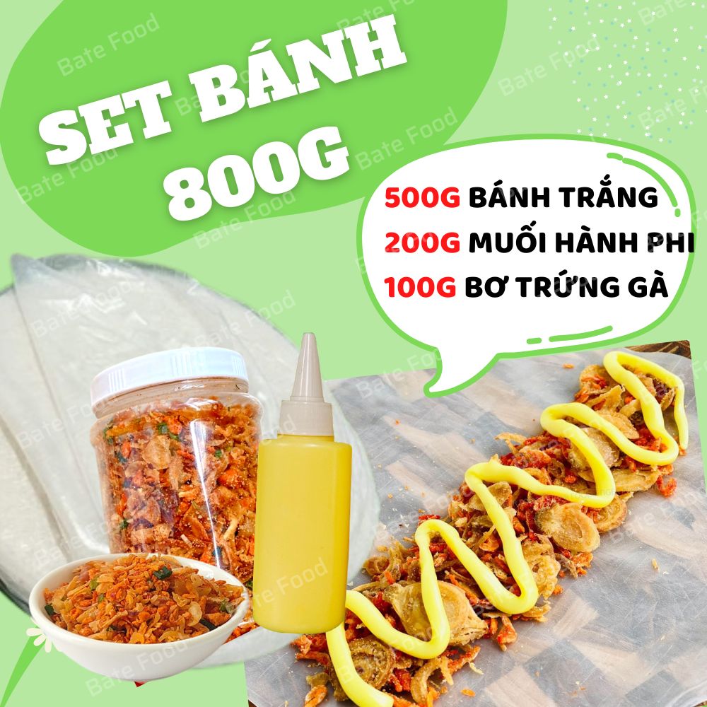 Combo Bánh Tráng Phơi Sương 800g, Kèm Muối Tép Hành Phi, Bơ - Đặc Sản Tây Ninh