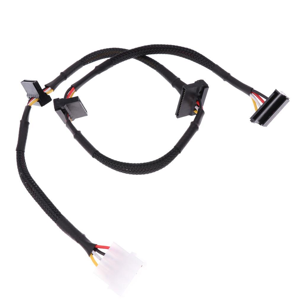 24-Inch 4-Pin Male To 4 15-Pin SATA II Female