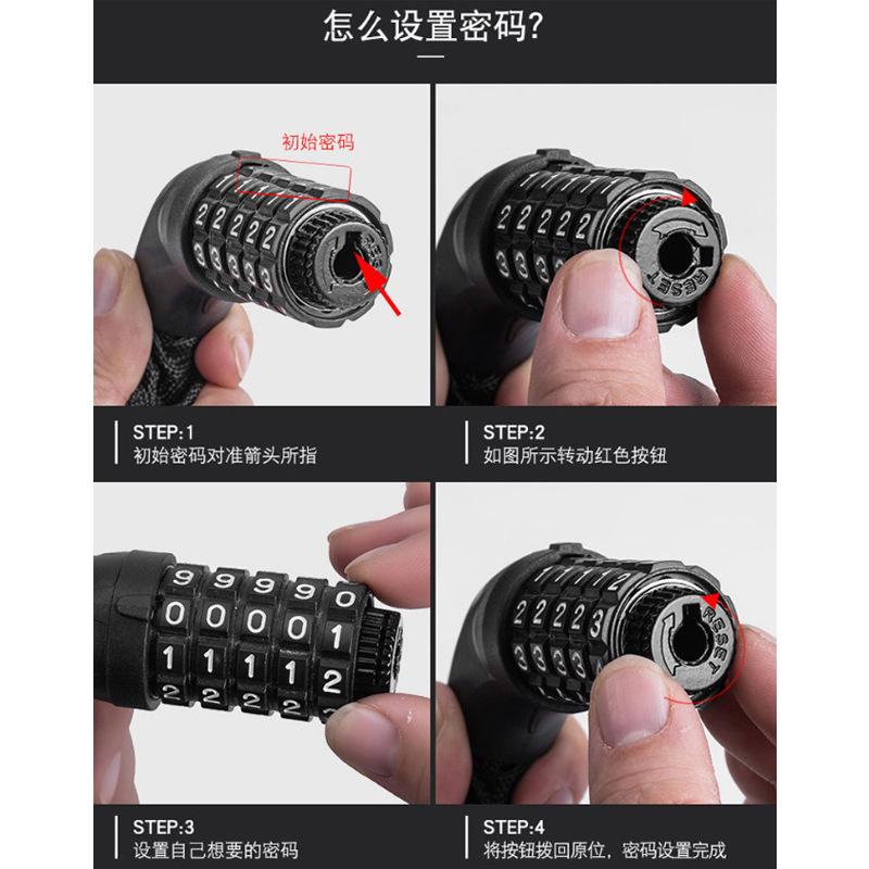 Đặc Vụ Chùy Vàng Khóa Xe Đạp Dây Chuyền Khóa Mật Khẩu Khóa Xe Điện Khóa Xe Đạp Khóa Xe Đạp Khóa Khóa Chống Trộm 601