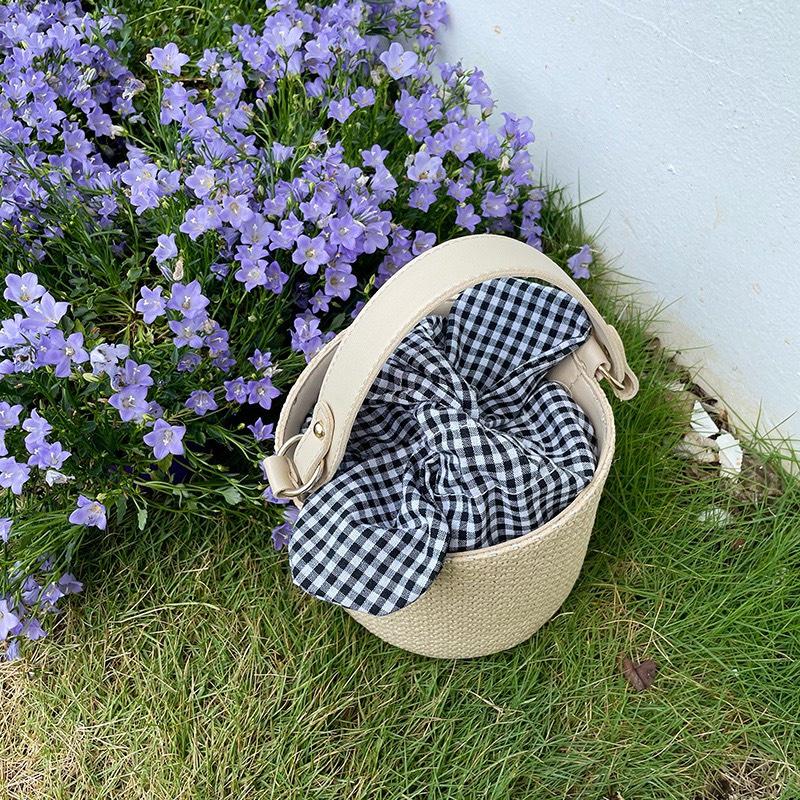 Túi cói giỏ bucket đi biển thời trang thanh lịch