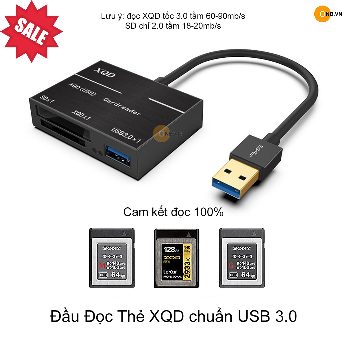 Đầu đọc thẻ nhớ XQD chuẩn USB 3.0 copy nhanh