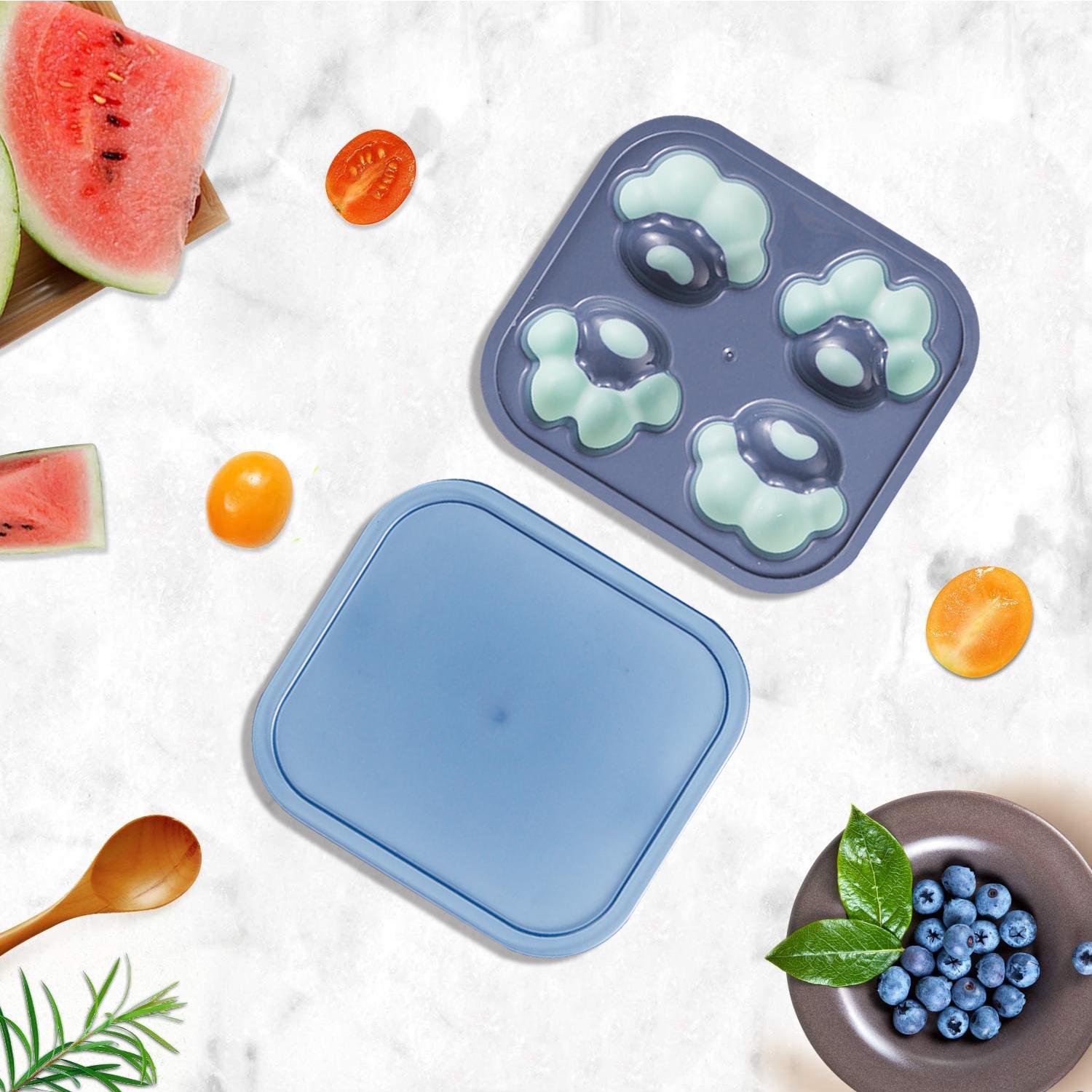 Khuôn silicon làm đá viên hình chân mèo có nắp đậy