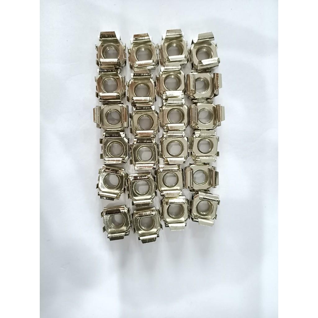 Combo 100c Đai ốc cài M6 mạ niken trắng sáng như inox