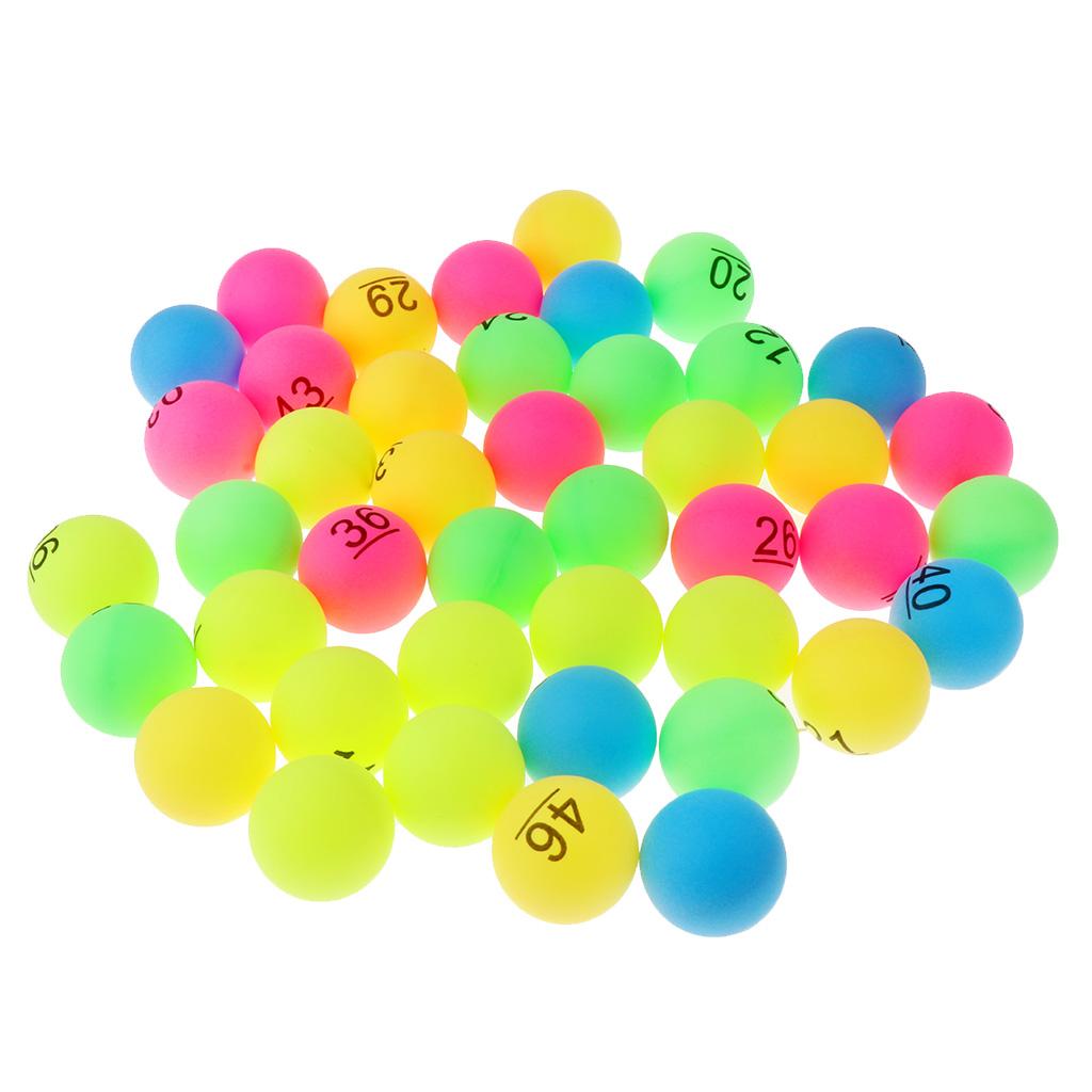 Set of 40 Multi Color Table Tennis Ball Pong Balls Training Aid