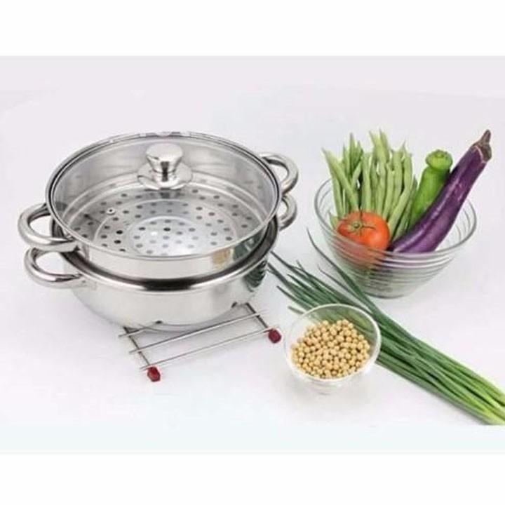 Nồi Hấp Inox 2 Tầng Hotpot 28cm