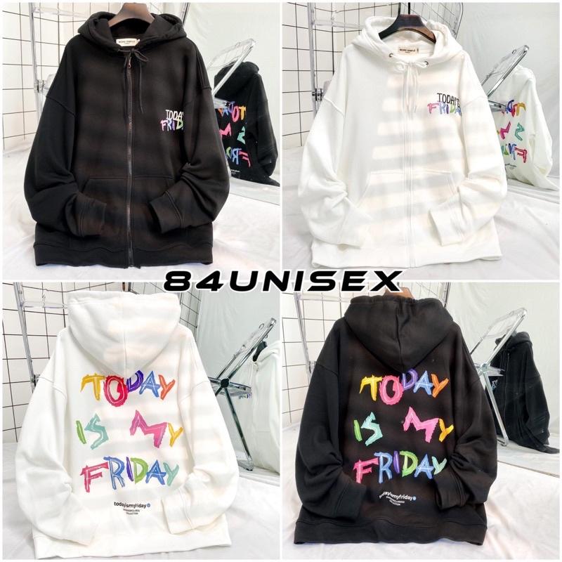 Áo Khoác Hoodie Form Rộng Unisex TODAY Vải Nỉ Bông Dày Dặn