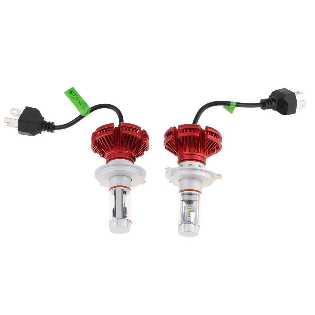 50W LED H4 6000LM Headlight Conversion Kit High Low Beam Bulb,Red