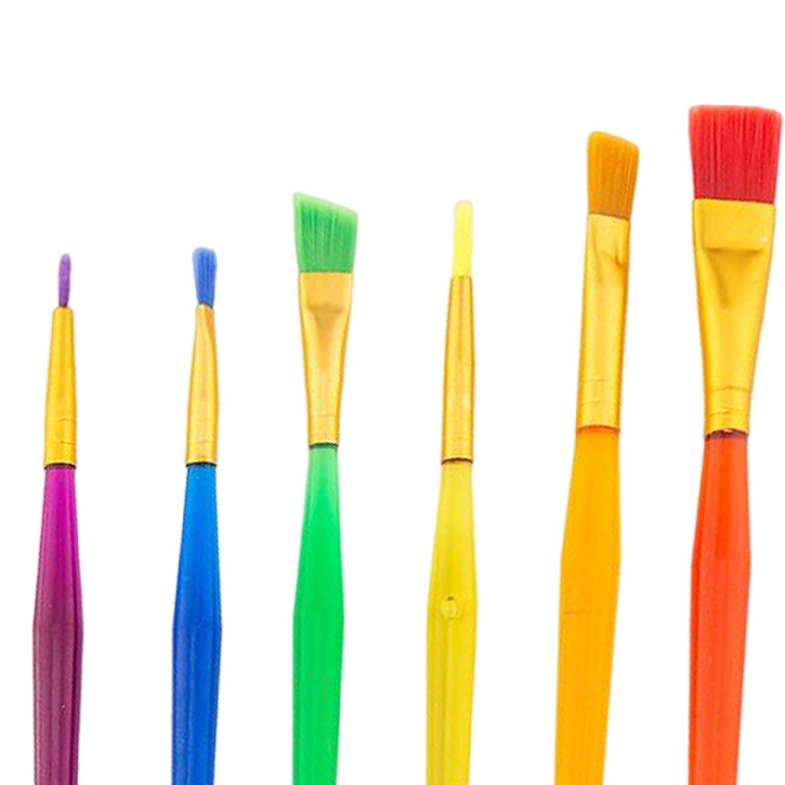 6x Paint Brushes Set, Paint Brush, Acrylic Oil Watercolor Painting Art Supplies, Gift Adults Kids Face Body Painting Brushes for Rock Painting