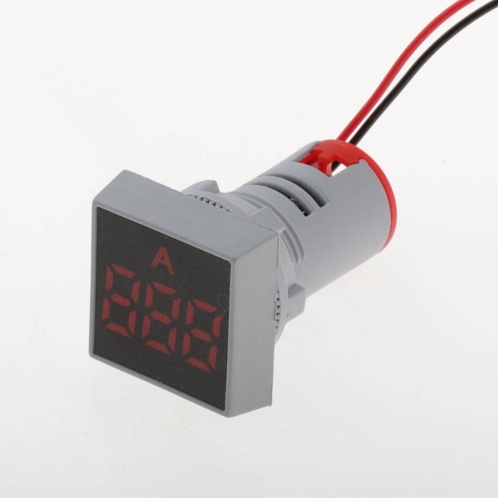 22mm AC 0-100A Ammeter Current Meter LED Digital Display Mini Square