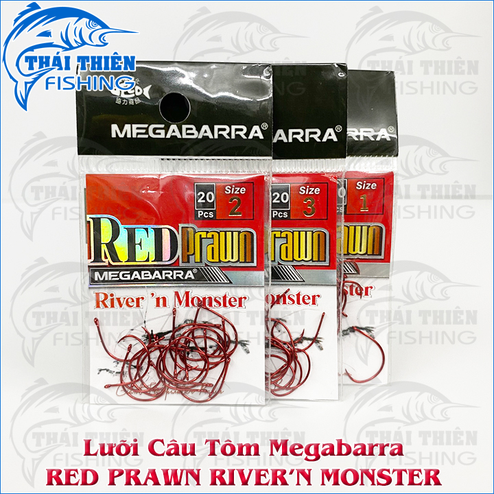 Lưỡi Câu Tôm Megabarra Red Prawn River’n Monster Vỉ 20 Lưỡi