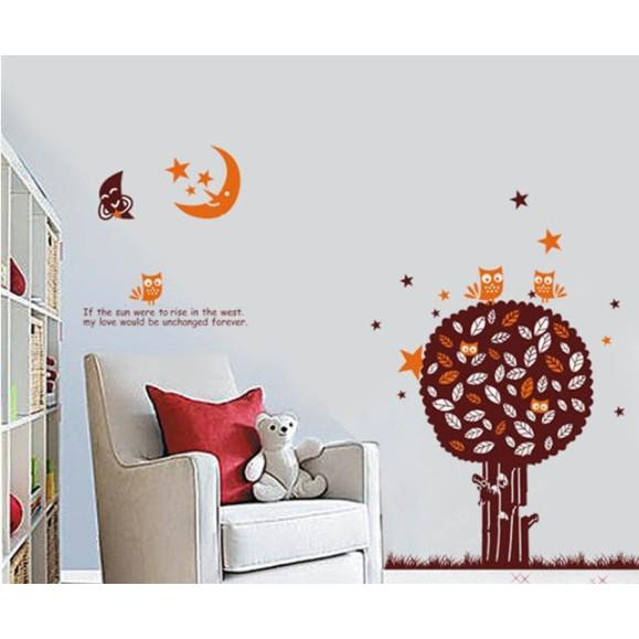 Decal trang trí tường Cây nâu lớn