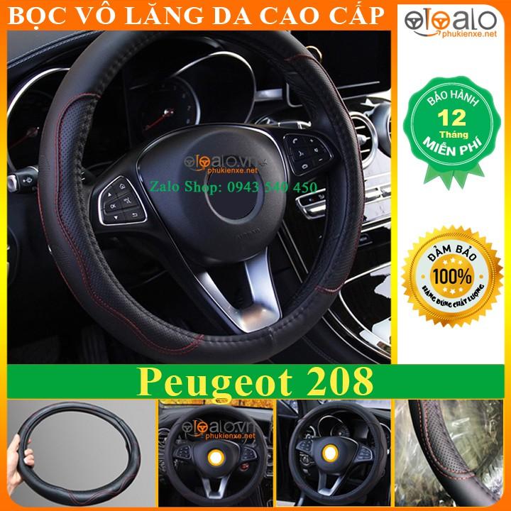 Bọc Vô Lăng Da dành cho Xe Peugeot 208 Lót Cao Su Non Cao Cấp Chống Trượt Tay