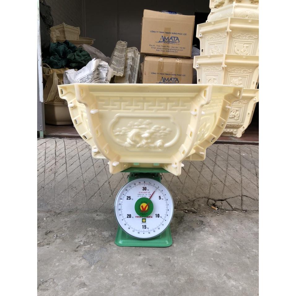 Khuôn chậu lục giác 55 Abs dáng bầu mẫu cây tùng ghép PHÚC LỘC THỌ