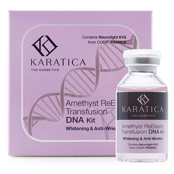 Ampoule DNA Transfusion Làm trắng &amp; Se khít lỗ chân lông chiết xuất đá Thạch anh tím KARATICA 22mL