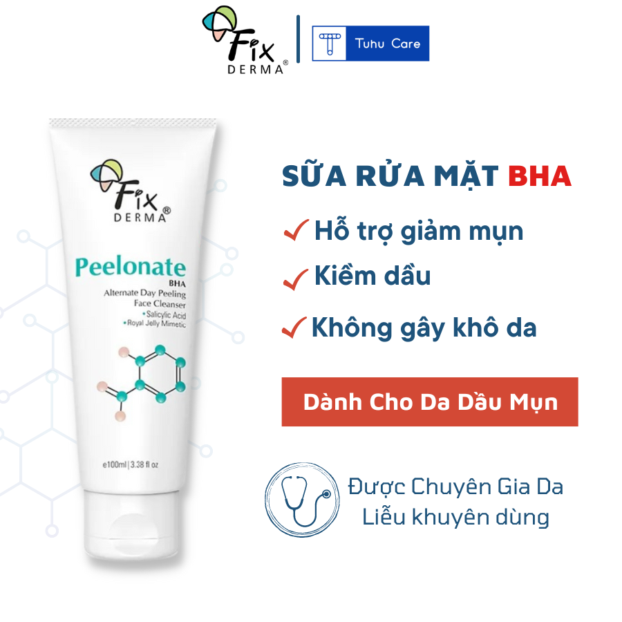 Sữa Rửa Mặt BHA Phenolate Salicylic Acid Day Peeling Cleaner Fixderma 200ml Dành Cho Da Dầu