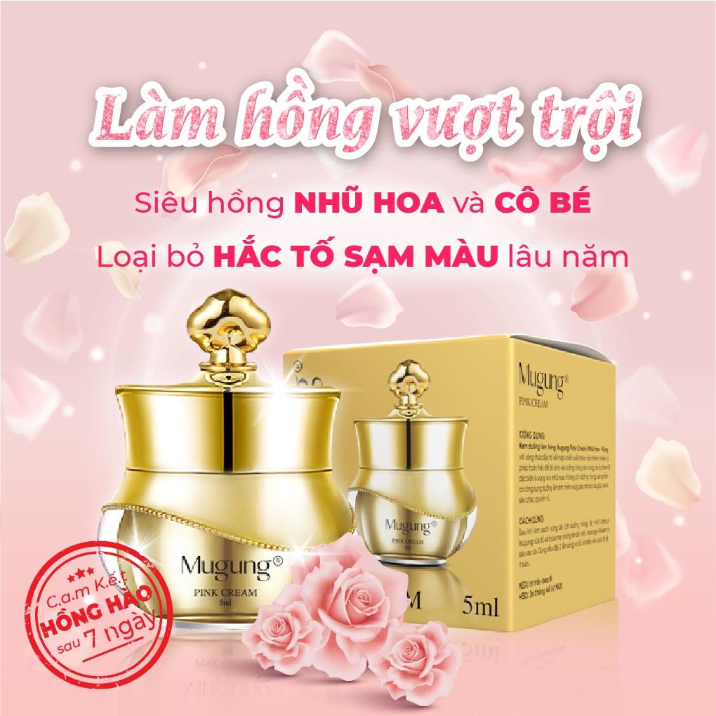 Kem Mugung làm hồng vùng bẹn,vùng bikini an toàn,hiệu quả nhanh,hồng lâu dài,không đau rát Pink Cream 5ml