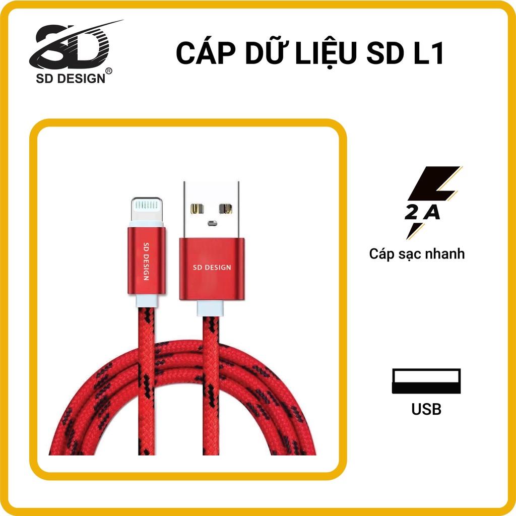 Cáp Sạc IP,Micro,Type C dây dù SD DESIGN L1 sạc ĐT ổn định,Bảo Hành 1 Đổi 1