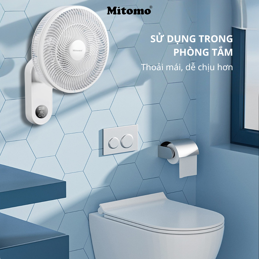 Quạt treo tường điện tử Mitomo FTT-60AEC, Động cơ AC hoạt động siêu êm hàng chính hãng- Bảo hành 2 năm