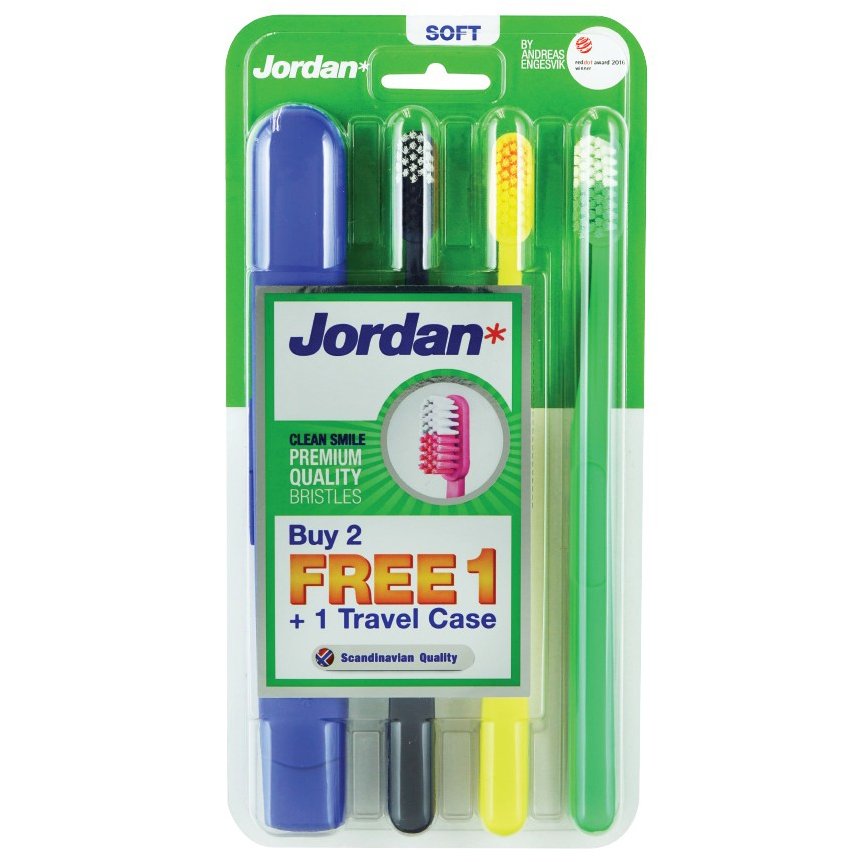 Combo 3 Bàn Chải Đánh Răng Jordan Clean Smile - Tặng Hộp Đựng Bàn Chải  (Giao Màu Ngẫu Nhiên) - 7046110070192 | Tiki