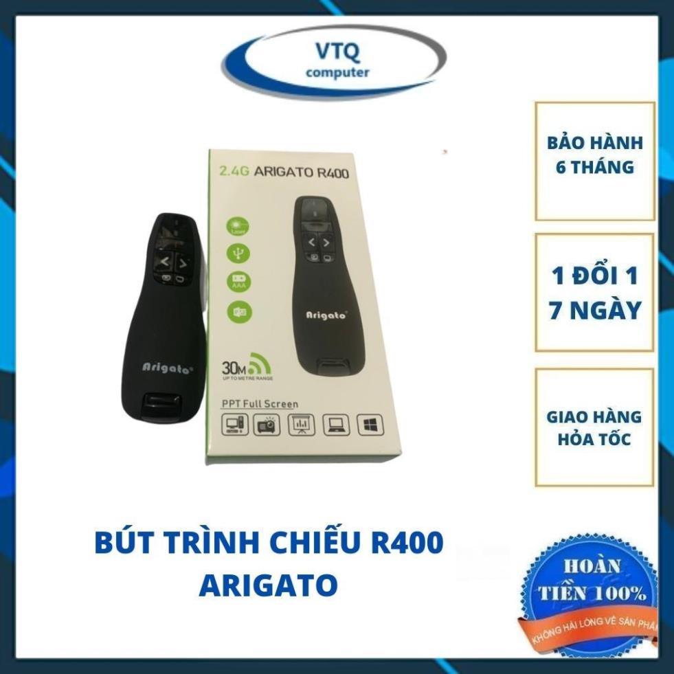 Bút trình chiếu R400,Bút thuyết trình chỉ laser điều khiển từ xa R400 2.4Ghz (có bao da) dùng khi th110uyết trình