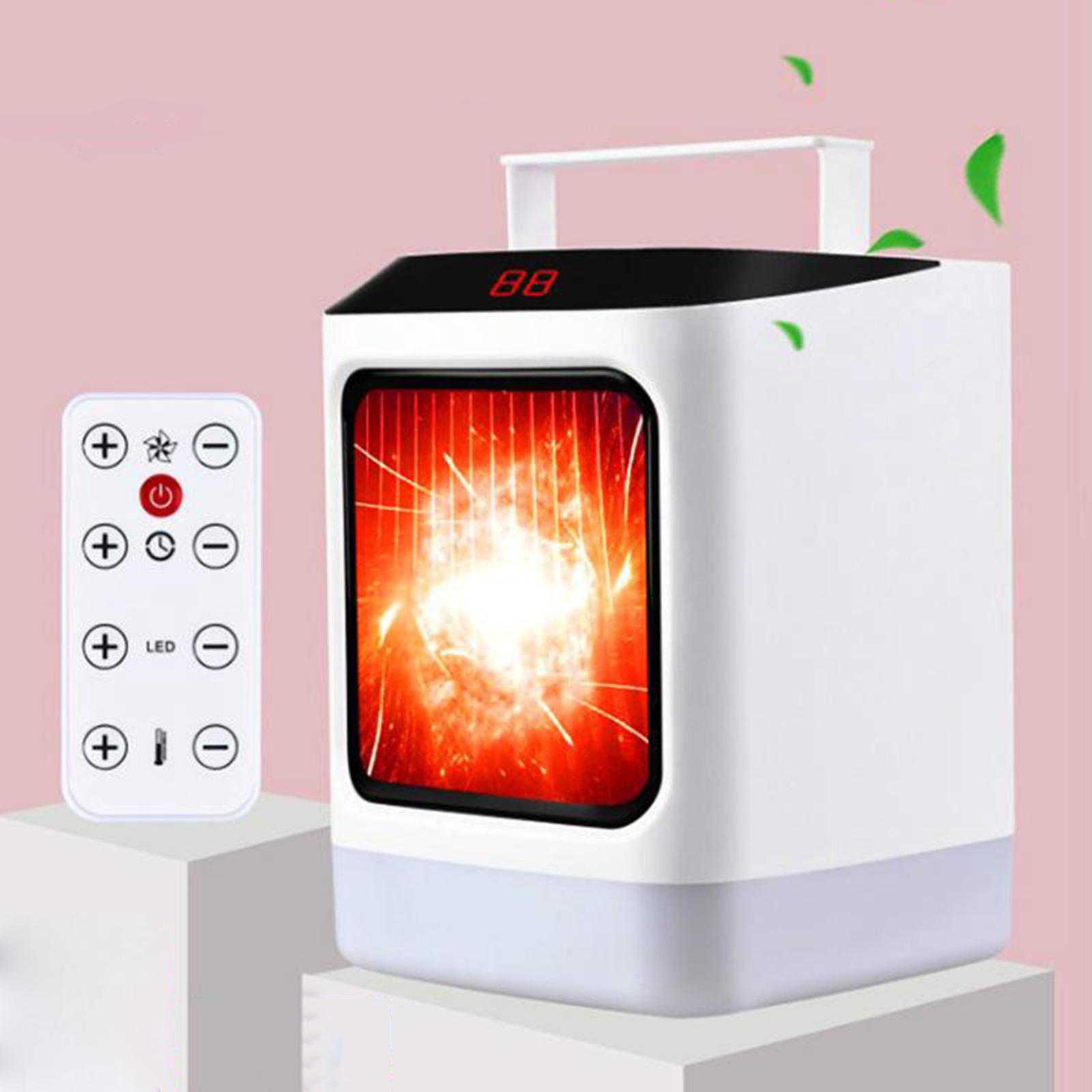 Portable Electric Space Heater Cooler 800W Winter Air Fan Adjustable Quiet