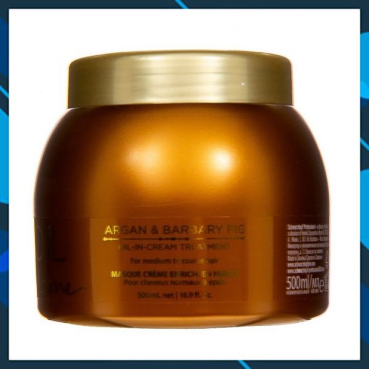 Dầu hấp ủ Schwarzkopf OIL Ultime Argan & Barbary Fig Oil Cream Treatment chăm sóc tóc to sợi thô cứng 500ml