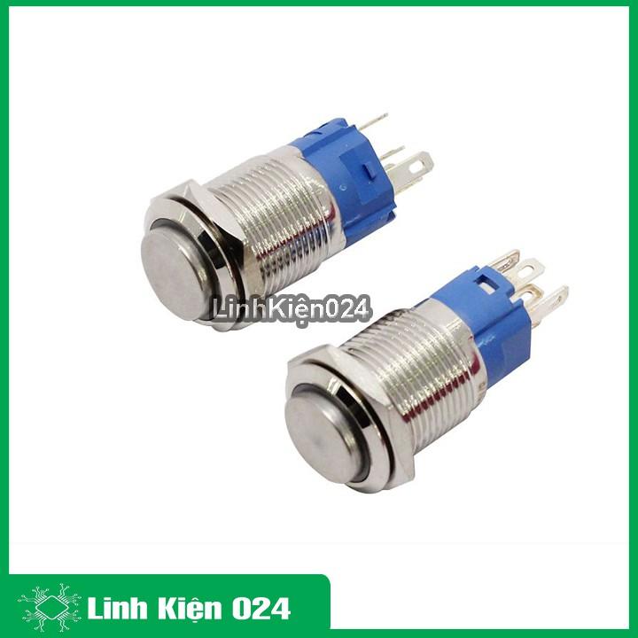 Nút Nhấn Đề Sắt Chống Nước Có Đèn Báo 12VDC-16mm Nhấn Nhả