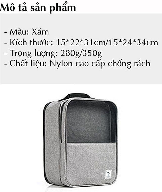 Túi Đựng GIày Dép Du Lịch Dã Ngoại NatureHike NH17X016-B Sức chứa lớn, Chống Rách, Thoáng Khí, Không Mùi