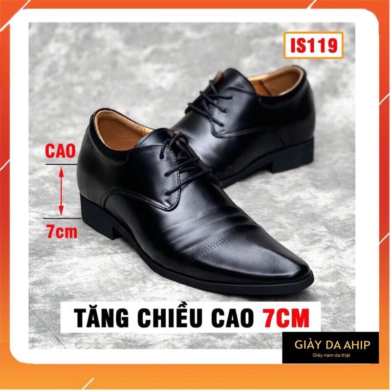 Giày Tây Nam Tăng Chiều Cao 6,5cm Da Bò Siêu Mềm