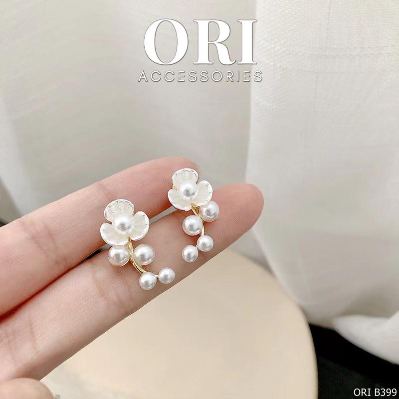 Bông tai nữ bông hoa Pearl Flower độc đáo xinh xắn ORI ACCESSORIES B399