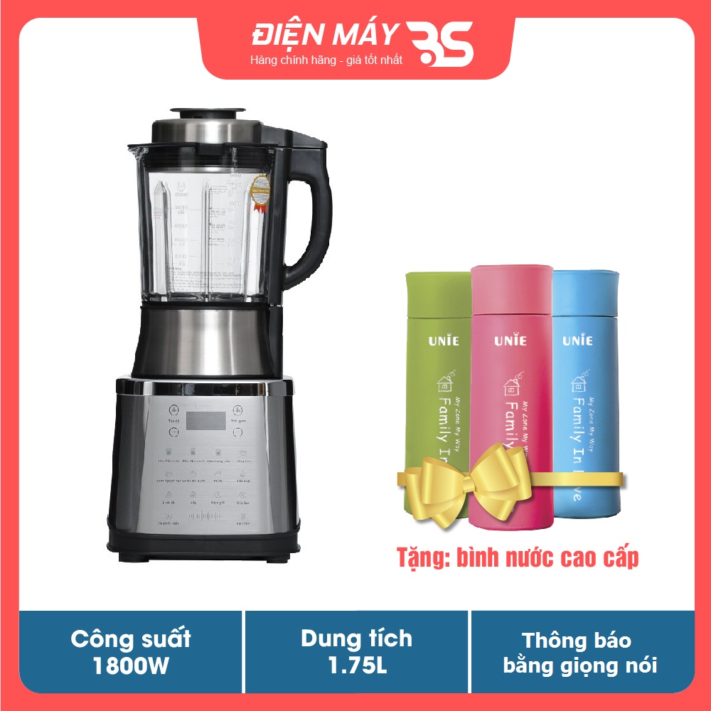 Máy làm sữa hạt đa năng Unie V8S, công suất 1800W, dung tích 1.75L, thông báo bằng giọng nói - Hàng chính hãng