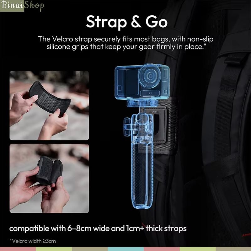 Ulanzi MT-66 – Tripod Kẹp Balo Quay POV 3-In-1, Thao Tác Nhanh Action Connector, Ball Head Xoay 360° Cho DJI Action, GoPro, Insta360 - hàng chính hãng