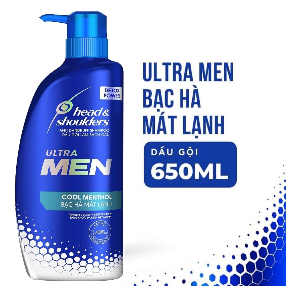 Dầu Gội Head & Shoulders Làm Sạch Gàu Ultra Men Cool Menthol Anti Dandruff 650ml