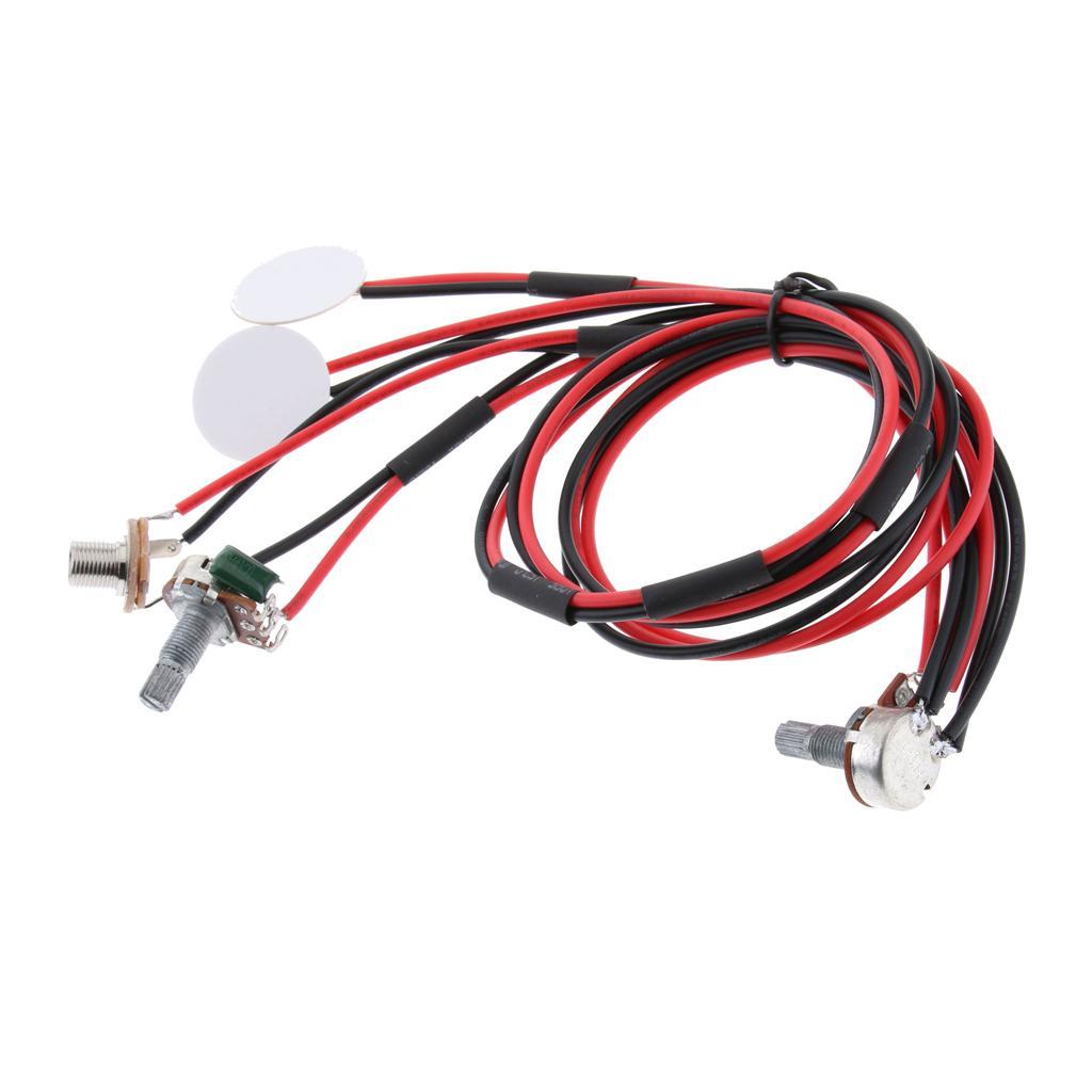 Guitar Dual Piezo Pickup 6.35mm Jack for Acoustic Folk Guitar Ukulele