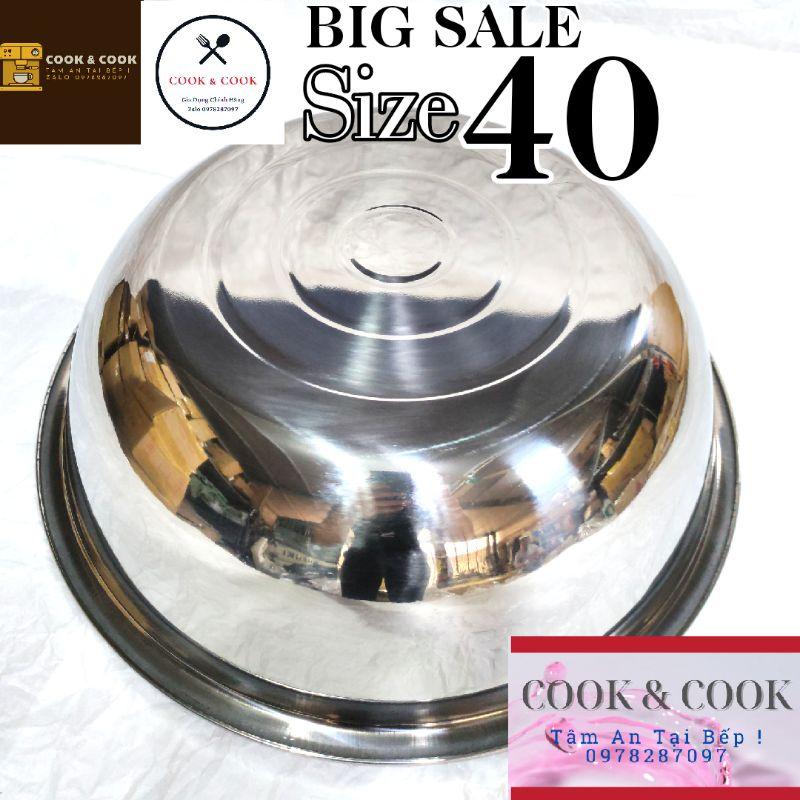 Thau inox  size 40 cm, chậu inox đa năng rửa mặt, làm bánh, trộn thực phẩm, spa...cao cấp inox 304