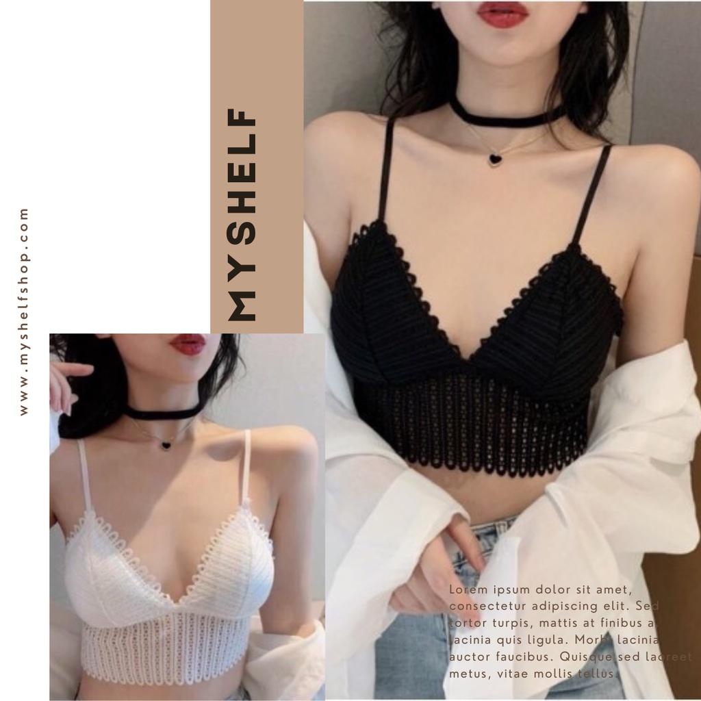M76. Áo bra ren nữ, áo 2 dây kiểu nữ croptop có sẵn đệm ngực siêu hot trend