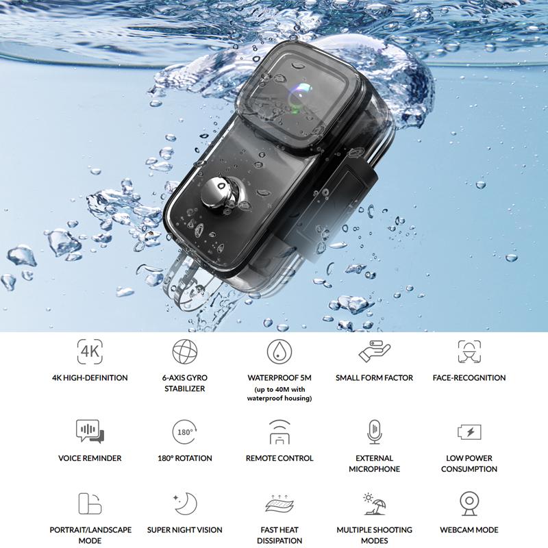 Máy ảnh hành động SJCAM C200 4K 24fps WiFi Gyro Filgizer Tầm nhìn ban đêm 40M Máy ảnh bảo hiểm xe đạp xe máy không thấm nước máy ảnh