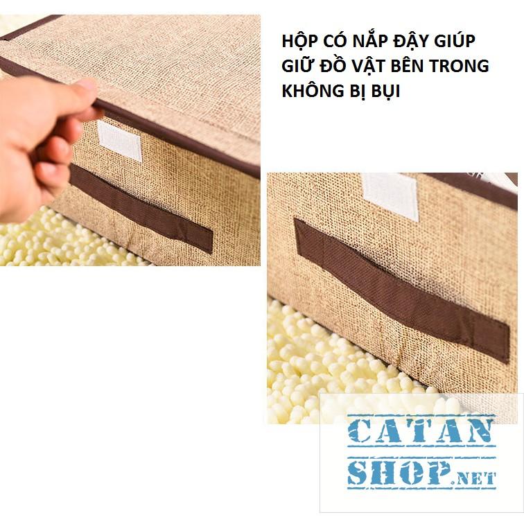 Hộp vải đựng vật dụng xếp gọn, hộp đựng đồ gia đình gấp gọn siêu tiện dụng