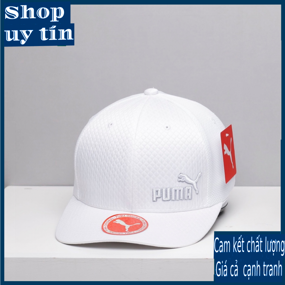 Freeship - MŨ/NÓN KẾT LƯỠI TRAI PM THÊU LOGO BÊN THỜI TRANG NAM NỮ CAO CẤP - màu trắng