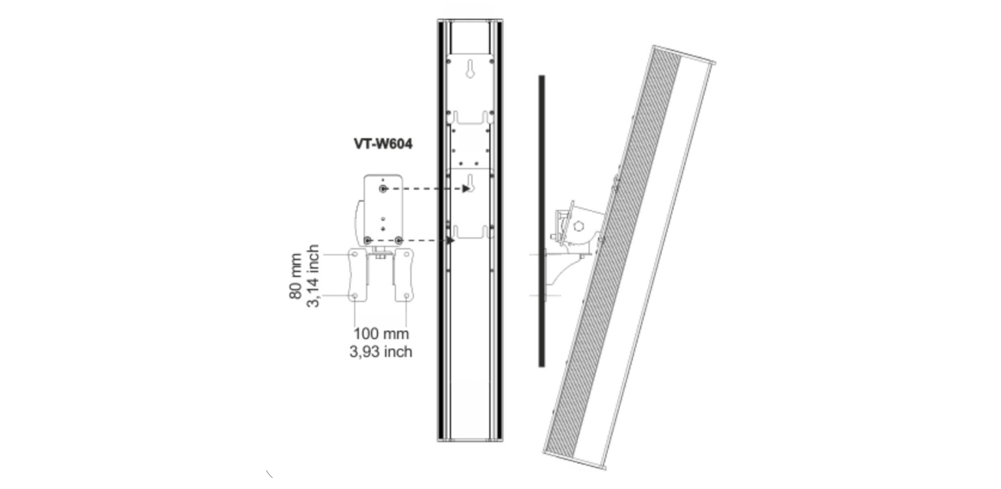 VT-W 604 W Giá treo định hướng loa Vertus CLA 604 FBT-HÀNG CHÍNH HÃNG