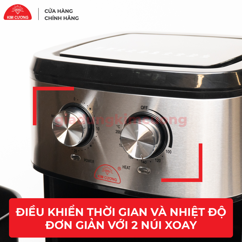 Nồi Chiên Không Dầu Kim Cương - Dung Tích 9.2 Lít - Hàng Chính Hãng