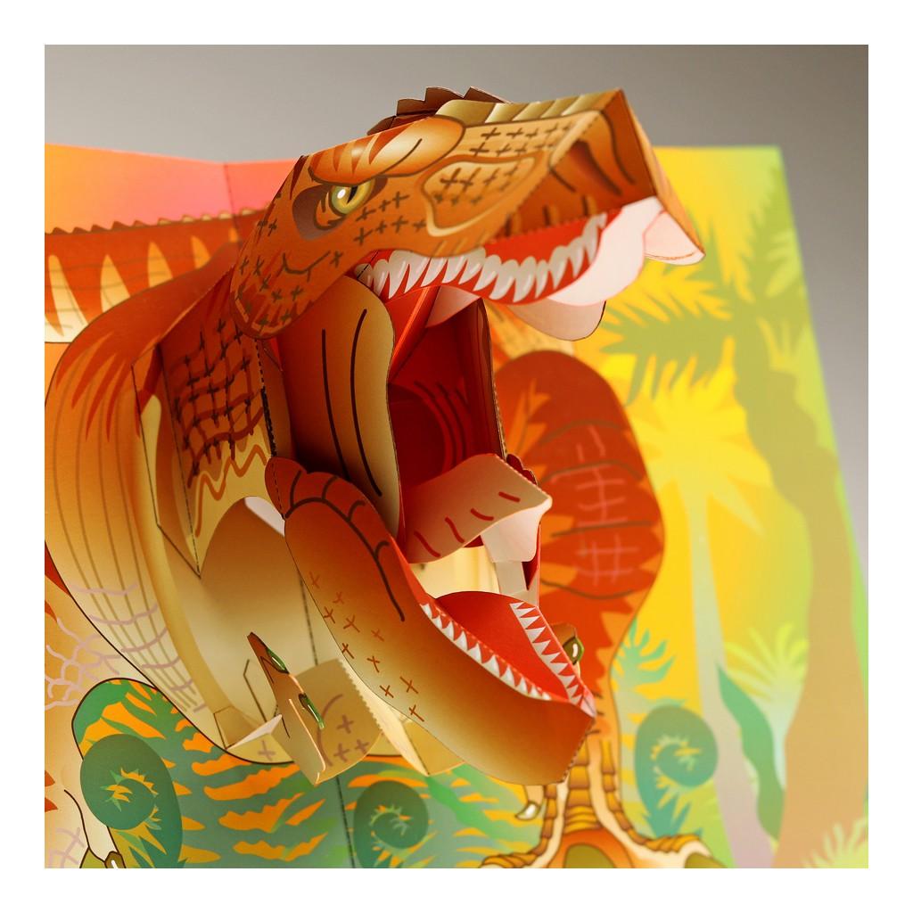 Mô hình giấy Thiệp khủng long T-Rex