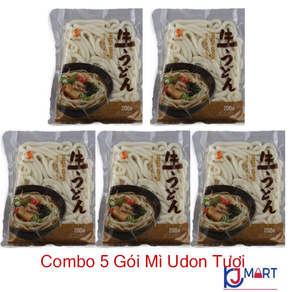 Combo 5 Gói Mì Udon Tươi - Mì Fresh Udon - Nhập Khẩu Hàn Quốc (200G/Gói)