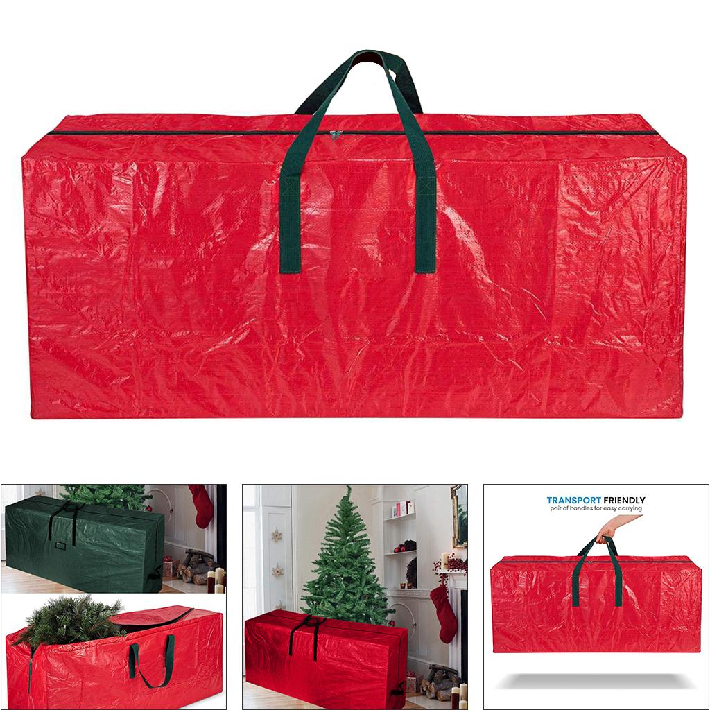 Christmas Xmas Tree Storage Zip Bags Holiday Storage Tote Red_165x76x38cm