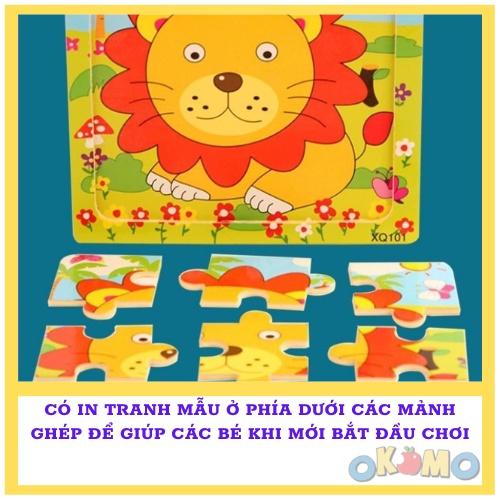 Tranh ghép hình 9 miếng đồ chơi thông minh cho bé giúp bé tư duy phát triển trí tuệ OKOMO