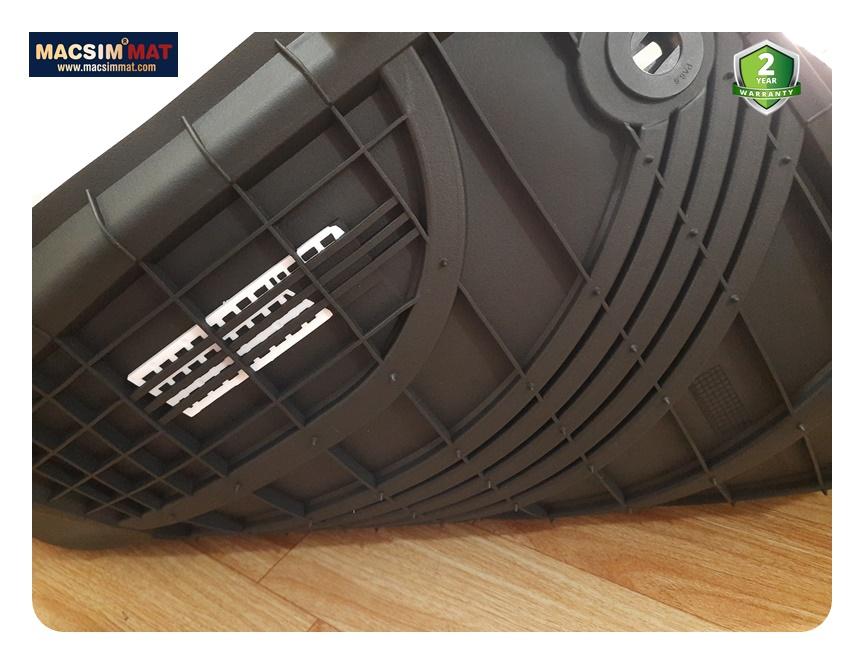 Thảm lót sàn Hyundai SantaFe 2019-đến nay Nhãn hiệu Macsim 3W chất liệu nhựa TPE đúc khuôn cao cấp - màu đen