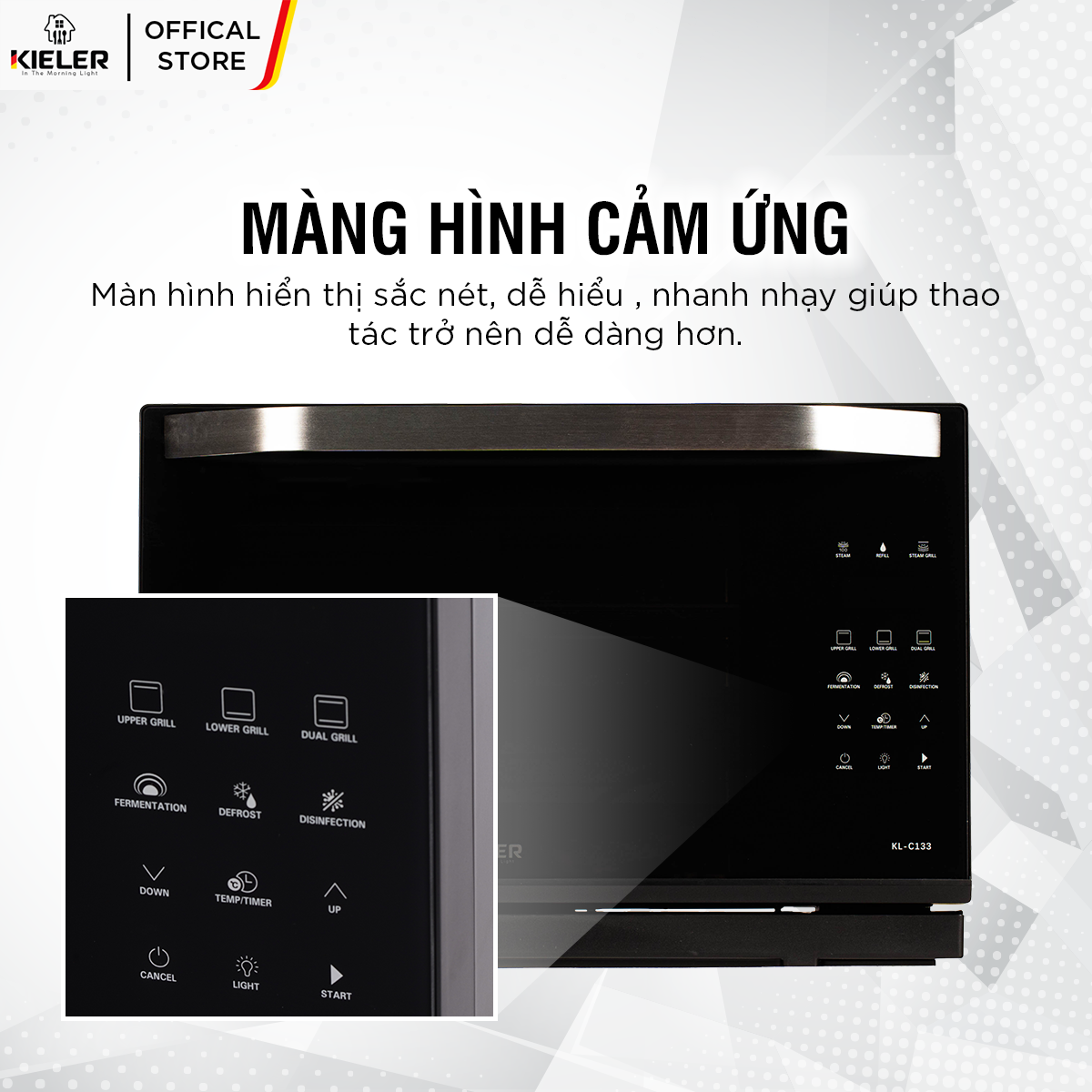 Lò nướng kết hợp chức năng hấp KIELER KL-C133 với 7 chức năng nướng và hấp chuyên dụng - Hàng chính hãng