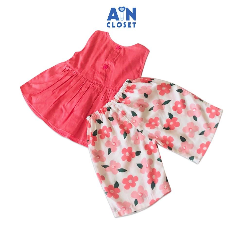 Bộ quần áo lững bé gái họa tiết Hồng quần hoa 2 tầng - AICDBG8KOU9Q - AIN Closet